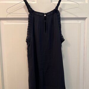 Banana Republic Navy Blue Twisted Ruffle Summer Blouse